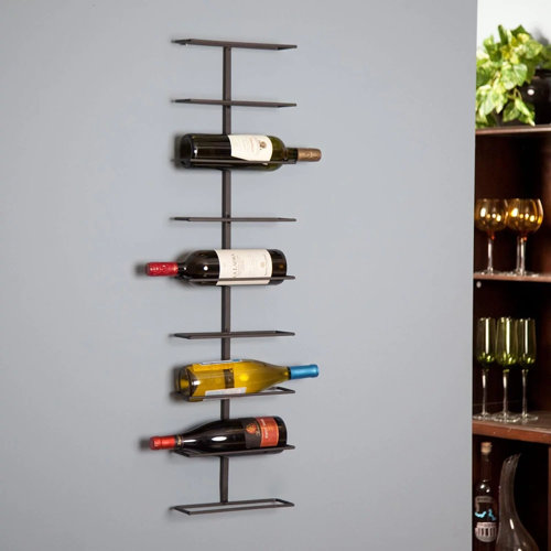 Ivy Bronx Chetek Wall Mounted Wine Bottle Rack in Black & Reviews Wayfair